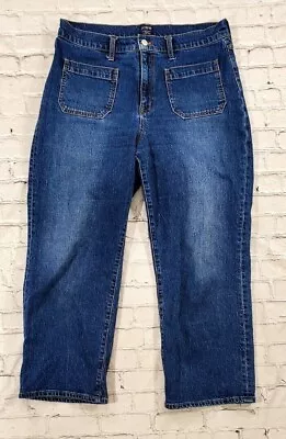 J.CREW High Rise Slim Wide Leg Jeans Blue Denim WOMENS SIZE 30 EUC • $10