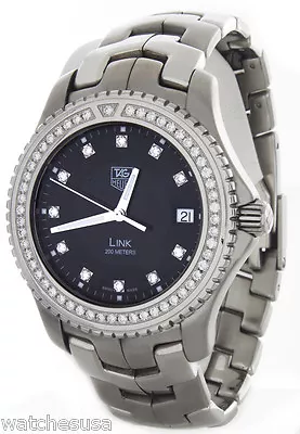 Tag Heuer Men's Link Black Diamond Dial Stainless Steel Swiss Watch WJ1117-0 • $2800