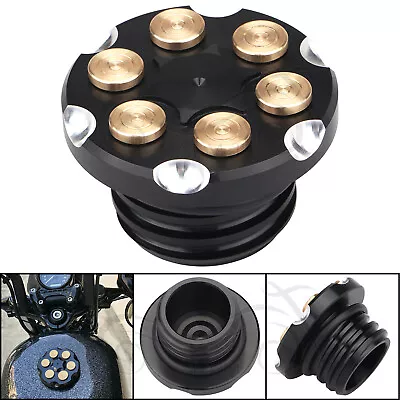 Black Bullet Fuel Gas Tank Oil Cap Cover Fit For Harley Dyna Street Bob FXDB US • $18.98