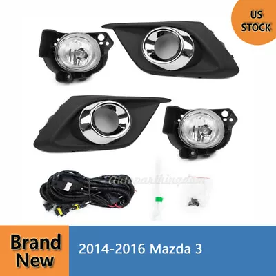 Bumper Fog Lights Driving Lamps WITH /Switch Mazda 3 Fit For 2014-2016 Mazda 3 • $52