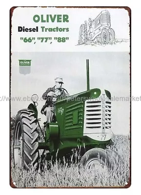 1952 THE OLIVER DIESEL TRACTOR Farm Equipment Metal Tin Sign Interior Styles • $18.93