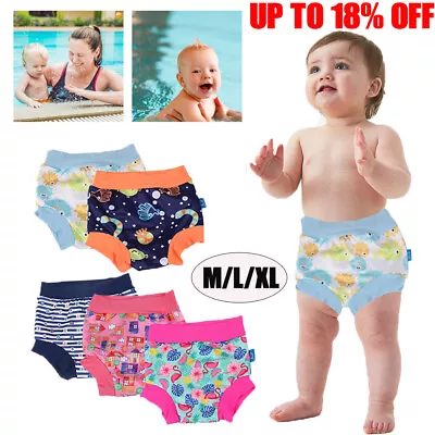 Reusable Swim Nappy Baby Cover Diaper Pants Nappies Swimmers Newborn To Toddler • £6.35
