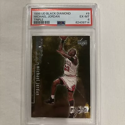 1998 UD Black Diamond Michael Jordan Triple #9 PSA 6 EX-MT 0303/1500 • $23