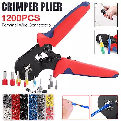 1201 Ferrule Crimper Plier Kit 0.25-10mm²Wire End Terminal Ratchet Crimping Tool • $35.99