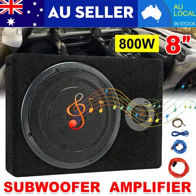 8'' Car Subwoofer Under-Seat Amplifier Speakers Audio Sub Woofer Slim Box Auto • $85.95