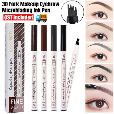 3D Makeup Ink Pencil Waterproof Eyebrow Pen Tattoo Micro Blading 4 Fork Tip NEW • $7.06