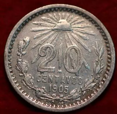 1905 Mexico 20 Centavos Silver Foreign Coin • $4.25