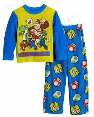 Nintendo Super Mario Brothers Pajamas Shirt Pants Set Matches Robe Boy Girl 6 S  • $25.77