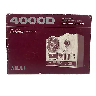 Akai 4000D Operator's Manual Instructions Stereo Tape Deck • $40