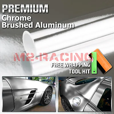 12 X60  Chrome Aluminum Silver Car Vinyl Wrap Sticker Decal Sheet Air Release • $7.95