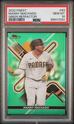 2022 Topps Finest Manny Machado Green Refractor /99 PSA 10 Padres • $37.99