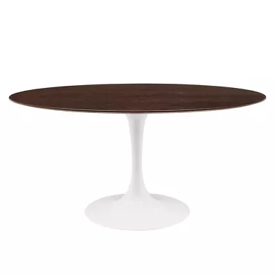 Lippa 60  Oval Dining Table White Cherry Walnut • $1065.37
