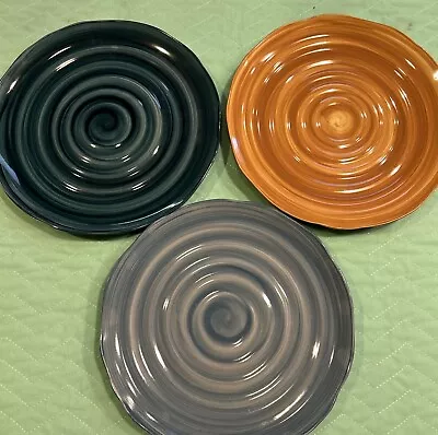 3 Mulberry Home Collection Stoneware 10.75” Dinner Plates By Genmert 2004 GUC • $20