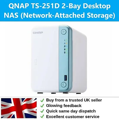 £269.95 • Buy NAS Network Attached Storage, Enclosure, QNAP 2-Bay Desktop TS251D With FREE P&P
