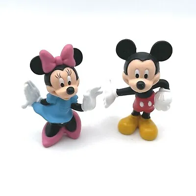 Mickey Mouse And Minnie Mouse Disney Plastic Figure Toys Cake Toppers Lot Of 2  • $13