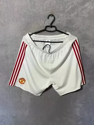 Manchester United Home Football Shorts 2015 - 2016 White Adidas Mens Size L • $25.50