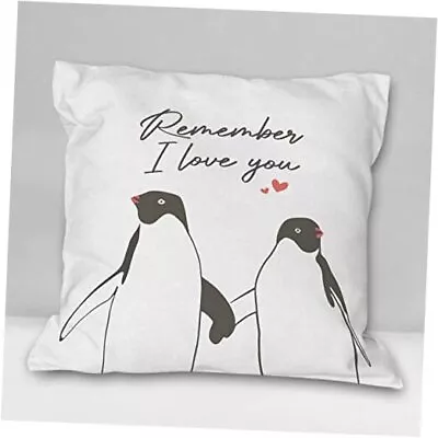 Cute Penguin Remember I Love You Soft Throw Pillow Cover Animal Penguin  • $19.18