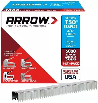 506IP Genuine T50 3/8-Inch Staples 5000-Pack • $11.51