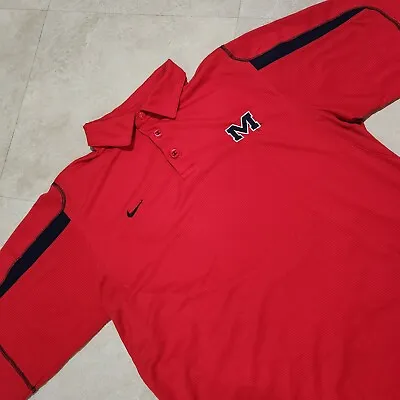 Nike Team Ole Miss Rebels University Of Mississippi Polo T Shirt Mens M Medium • $17.46