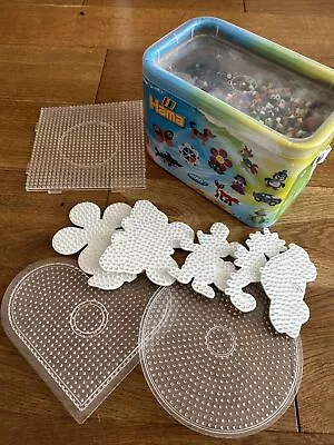 Hama Beads Bundle Tub Beads Boards Mickey Sea Horse • £20