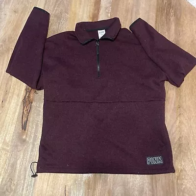 Victoria Secret Pink Maroon Medium Half Zip Pullover • $9