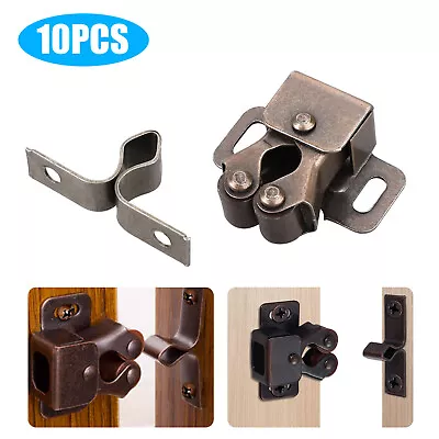 10Pcs Vintage Bronze Double Roller Catch Cupboard Cabinet Door Closet Latch US • $9.98