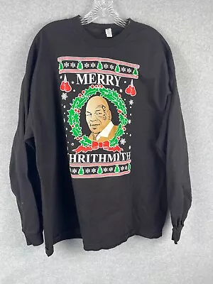 Mike Tyson Merry  Chrithmith  Novelty Pullover Sweat Shirt Size 2XL Christmas • $22.88