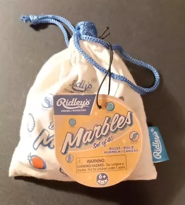 RIDLEY'S Marbles Set Of 40 - Drawstring Bag Included • $15.95