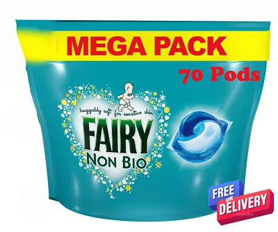 70 Pods Fairy Non-Bio Pods Washing Detergent Capsules • £19.45