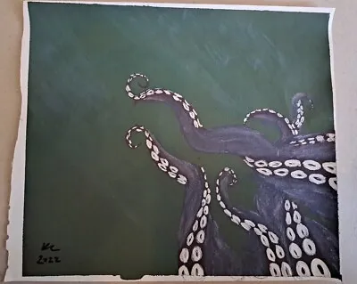 £27.75 • Buy Original Acrylic Painting Octopus Tentacle Sea Art