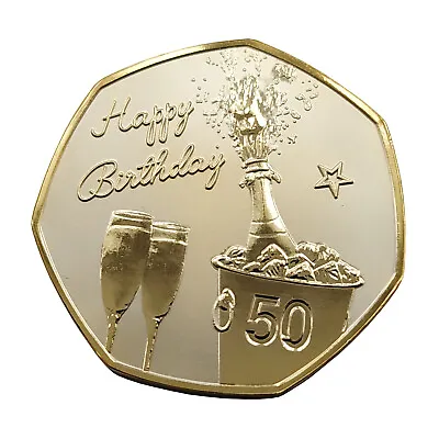 £5.59 • Buy Happy 50th Birthday Gold Plated Commemorative Coin / Gift / Present
