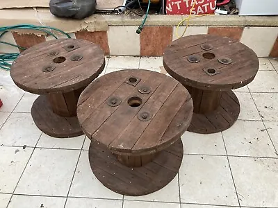 Wooden Cable Drums X 3 Tables Shelving Seats Bar/man Cave 640mm X 470mm • £25