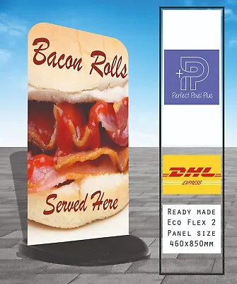 Bacon Rolls Served Here Pavement Sign Advertising Cafe Shop A-Board Ecoflex 2 • £94.95