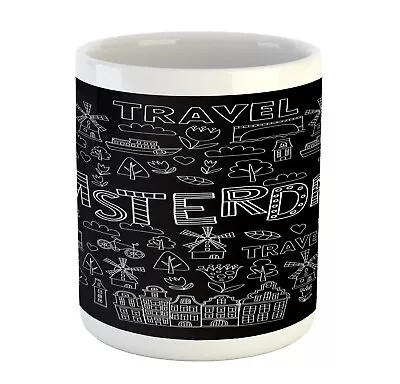 Ambesonne European View Ceramic Coffee Mug Cup For Water Tea Drinks 11 Oz • £17.51