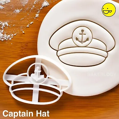 Captain Hat Cookie Cutter | Ocean Ship Sailor Sea Nautical Baby Shower Biscuit • £9.76