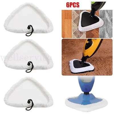 6pcs Replacement Cleaner For Steam Mop Pads Washable Microfibre Cloth Floor Pads • £9.01