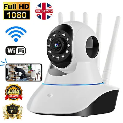 UK 1080P IP Camera Wireless WIFI Indoor CCTV HD PTZ Smart Home Security IR Cam • £15.99