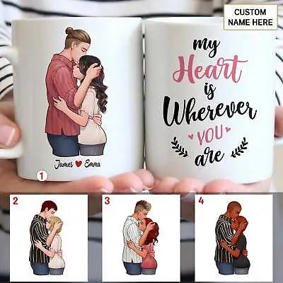 $26.99 • Buy Couple Mug My Heart Is Wherever You Are Mug Valentine Gifts For Her And Him