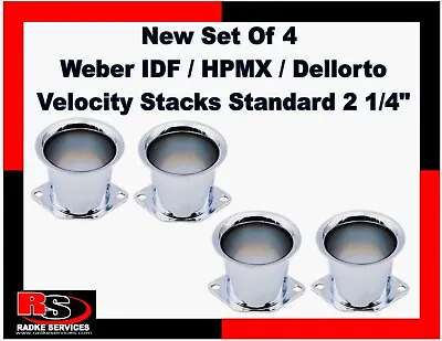 VW Set Of 4 New Velocity Stacks For Weber IDF /HPMX / Dellorto DRLA Std. 2 1/4  • $43.10