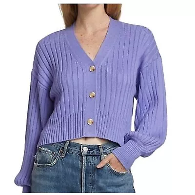 STAUD Cardigan Sweater Purple XS • $45