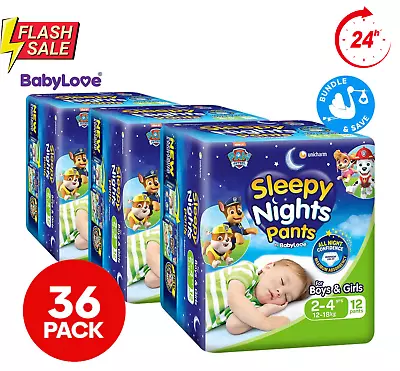 NEW 3 X BabyLove Size 2-4 Years 12-18kg Sleepy Nights Pants 12pk • $42.10