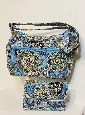 2 Vera Bradley Bali Blue Pattern Crossbody Shoulder Bag & Book /Journal Cover • $32.99