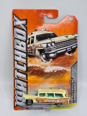 2011 Matchbox 1963 CADILLAC AMBULANCE  #11  Beach Patrol Surf Doc Hearse • $8.95