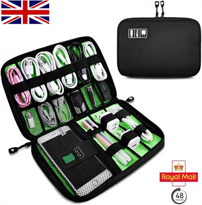 Travel Storage Bag USB Charger Cable Cord Electronics Gadget Travel Organizer UK • £4.88