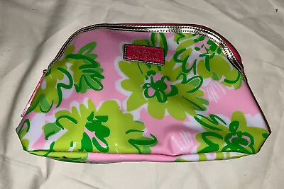 Lilly Pulitzer For Estee Lauder Pink Green Floral Zip Makeup Bag Clutch Purse • $14.99