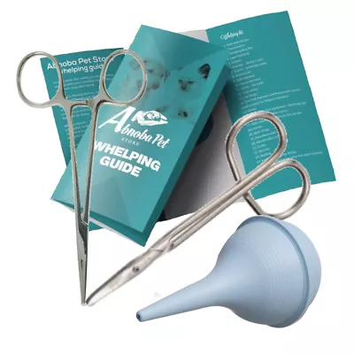 ALPHA DOG Essential Puppy Kitten Whelping Kit Supplies Scissors Aspirator Guide • £10.99