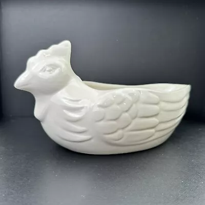 Vintage Chicken Hen Planter Ceramic Indoor Plant Holder Ivory 8.5”x 5”x 5” • $18.95