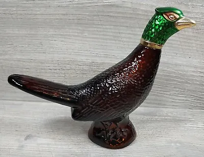 Vintage Avon Glass Pheasant Decanter Scent Leather After Shave Lotion 5 Fl OZ • $11.29