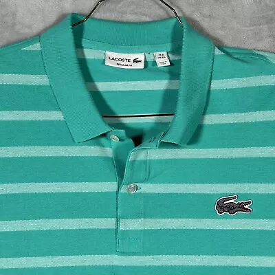 Lacoste Polo Shirt Mens 8 3XL Green Striped Big Croc • $19.99