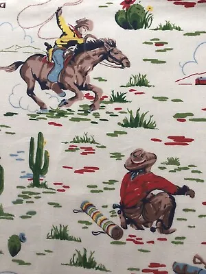 50cm X 43cm W Cath Kidston Large Cowboy Haberdashery Cotton Fabric New Wild West • £6.69